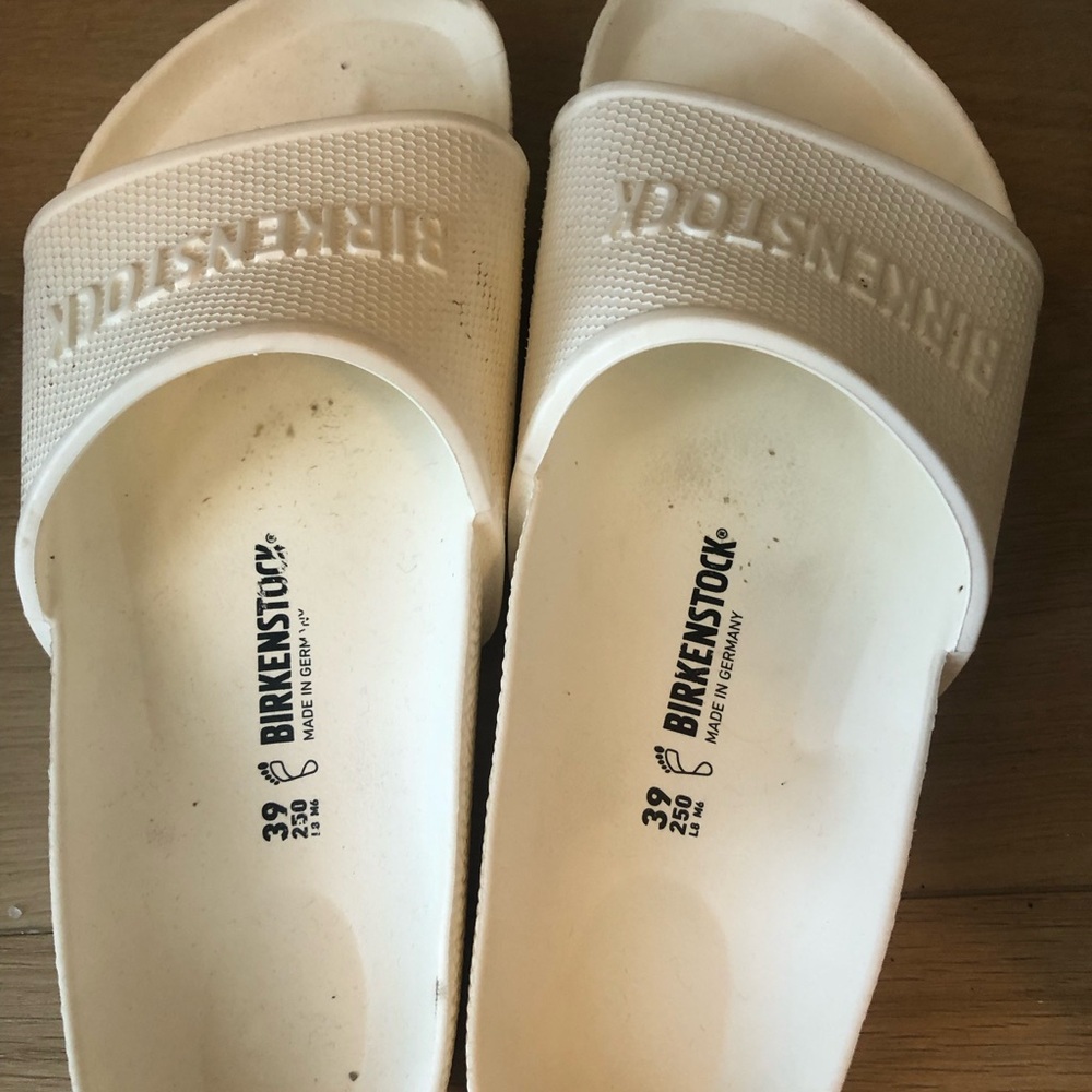 Birkenstock White Slide Sandals